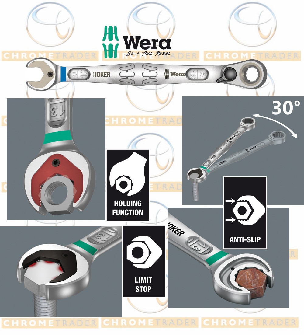 WERA JOKER RATCHET SPANNER / WRENCH WITH DIRECTION SWITCH LEVER 11MM
