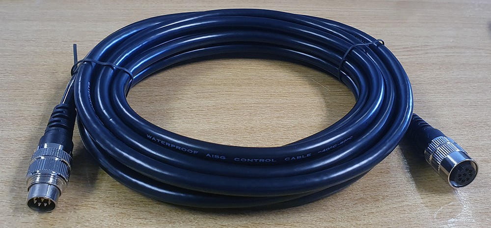 RET (AISG) Lead 8 pin Male to Female Moulded Control Cable 5m