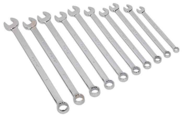 COMBINATION SPANNER SET 10PC EXTRA-LONG METRIC FROM SEALEY AK6310 SYC
