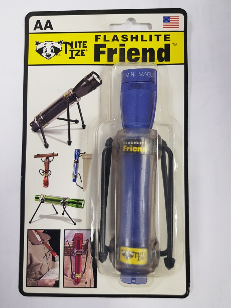 FLASHLITE FRIEND FOR MINI MAGLITE. FLEXIBLE LEGS CAN BE BENT & LOCKED INTO ANY POSITION