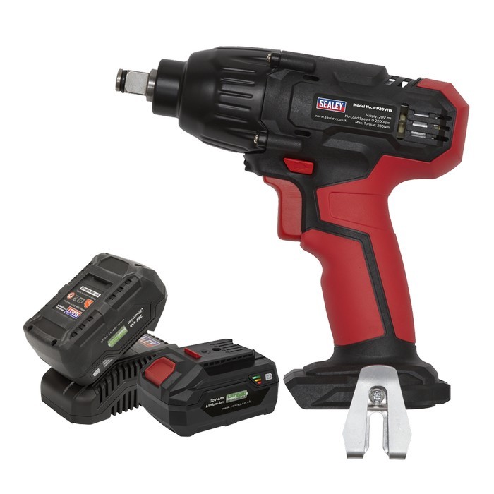 SEALEY IMPACT WRENCH 20V SV20 SERIES 1/2"SQ DRIVE 230NM - 2 BATTERIES SYD