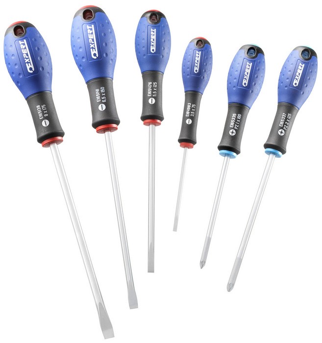 SCREWDRIVER SET 6PC SLOTTED & POZI TIPS FROM EXPERT BY FACOM