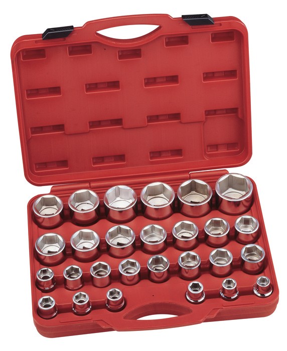 SOCKET SET 17-60MM 27 PIECES 3/4" SQ DR FROM GENIUS TOOLS GS-627M