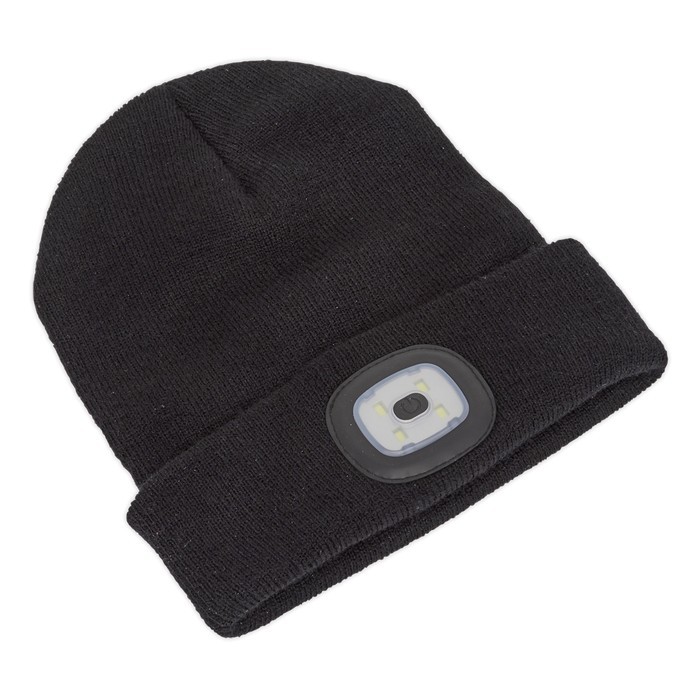 BEANIE HAT WITH RECHARGEABLE SPOTLIGHT