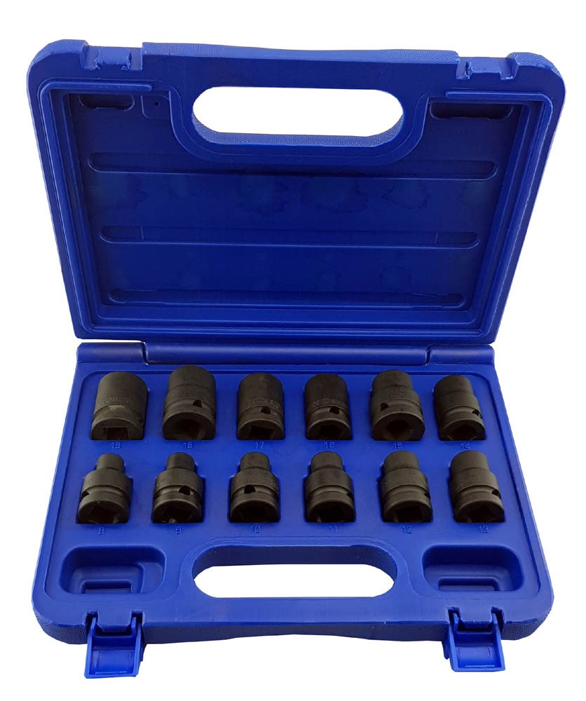 **CLEARANCE** 1/2" SD 6 POINT METRIC IMPACT SOCKET SET 8MM-19MM FROM BRITOOL