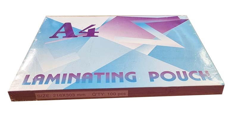 A4 LAMINATING POUCHES - SIZE 216X303MM PACK OF 100 X5 (500)