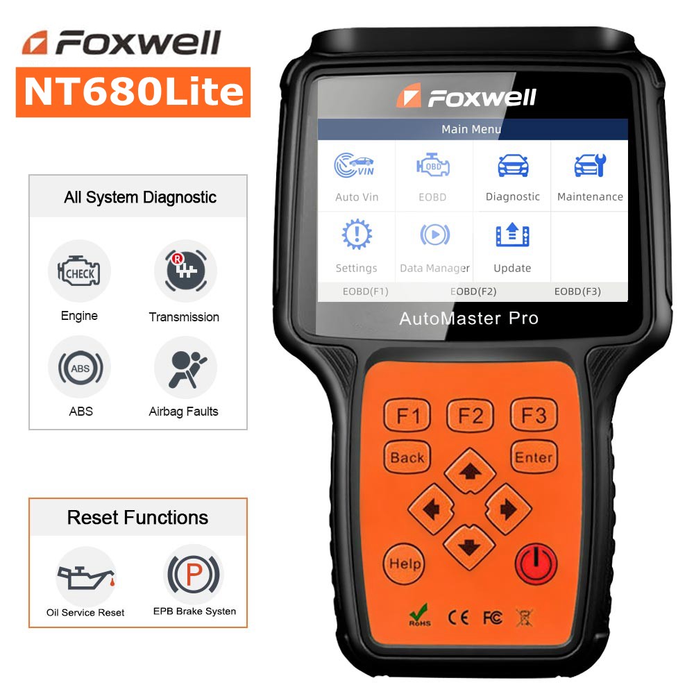 FOXWELL NT680LITE FOUR-SYSTEM SCANNER TOOL WITH SERVICE RESET & EPB SUITABLE FOR ALL MAKES (UK STOCK!)