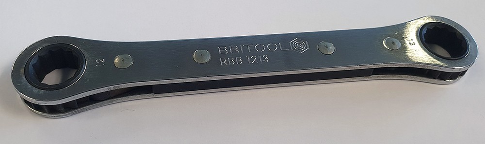 BRITOOL RATCHETING BOX WRENCH / RING SPANNER 12 X 13MM - RBB1213