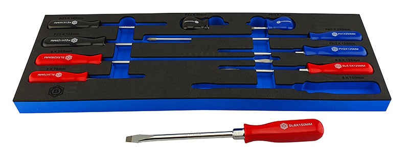 SCREWDRIVER SET 10 PIECES FROM BRITOOL HALLMARK POZI, SLOTTED, PHILLIPS SDSET10