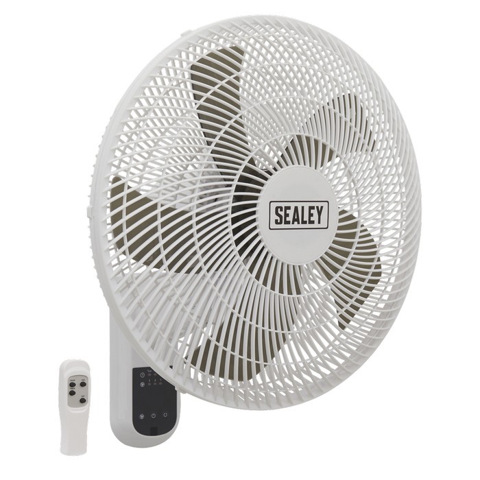 WALL FAN 3-SPEED 16" WITH REMOTE CONTROL 230V FROM SEALEY SWF16WR SYC