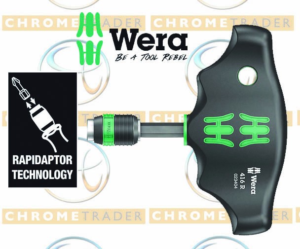 BIT HOLDER 1/4" DRIVE WITH 45MM T-HANDLE & TAPIDADAPTOR FROM WERA TOOLS 416R 05023404001 / 013390