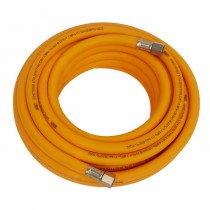 SEALEY AIR HOSE 10M X 8MM HYBRID HIGH-VISIBILITY WITH 1/4"BSP UNIONS