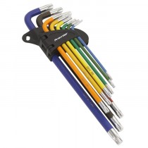 TRX-STAR KEY SET 9PC COLOUR-CODED EXTRA-LONG FROM SEALEY AK7194 SYSP