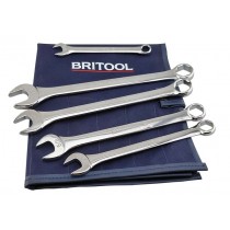 AF COMBINATION SPANNER SET 5PC WITH HEXAGON RING IN WALLET BRITOOL HALLMARK CEHSET5