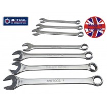 BRITOOL ENGLAND METRIC COMBINATION SPANNER SET WITH BI-HEXAGON (12 POINT) RING