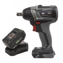SEALEY BRUSHLESS IMPACT WRENCH KIT 1/2"SQ DRIVE 20V SV20 SERIES 300NM 4AH SYD