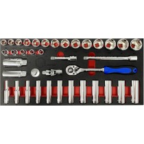 38PC 3/8" DRIVE SOCKET, RATCHET AND ACCESSORY SET FROM BRITOOL HALLMARK 