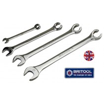BRITOOL ENGLAND 4PC OPEN JAW / FLARE NUT SPANNER / WRENCH SET
