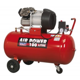 COMPRESSOR 100LTR V-TWIN DIRECT DRIVE 3HP FROM SEALEY SAC10030 SYD