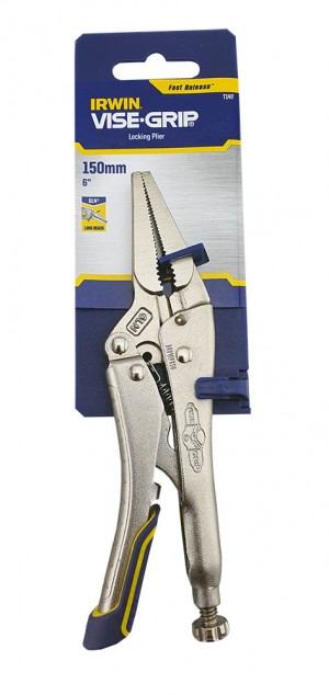 IRWIN VISE GRIP 6LN FAST RELEASE LONG NOSE LOCKING PLIERS WITH WIRE CUTTER 6" 