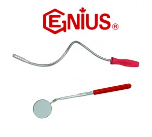 TELESCOPIC HINGED INSPECTION MIRROR + FLEXIBLE MAGNETIC PICK-UP TOOL FROM GENIUS TOOLS